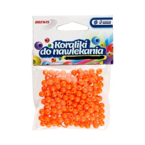 Koraliki plastikowe Brewis 8mm, Pomarańczowe - 2